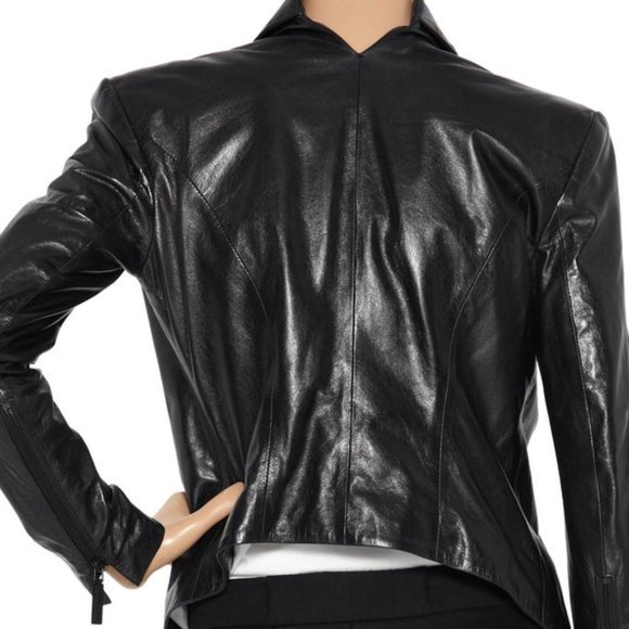 Theyskens' Theory Juji black leather jacket / blazer, size 2 / 36, 100% lamb - Picture 3 of 16